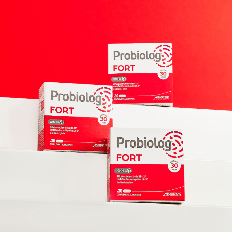 Plusieurs Probiolog FORT sur un piédestal